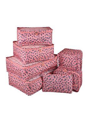 Travel Packing Cubes Set Luggage Organizer Bags Shoe Bag Mesh Storage 7 Piece